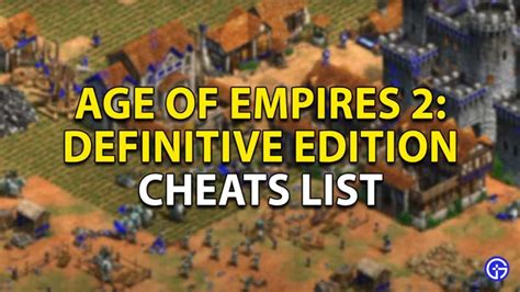 cheat age of empires 2|age of empires definitive cheats.